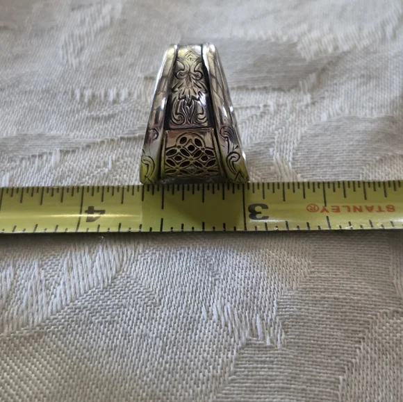 Konstantino Lattice Diamond Ring, SS & 18k, Size 7 - Picture 13 of 13